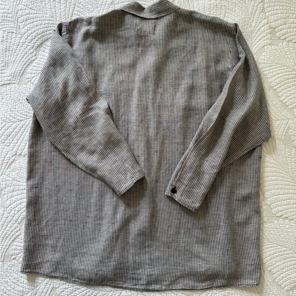 Flax Women’s Oversized Black and White Checkered Shirt- Size L - Picture 12 of 14